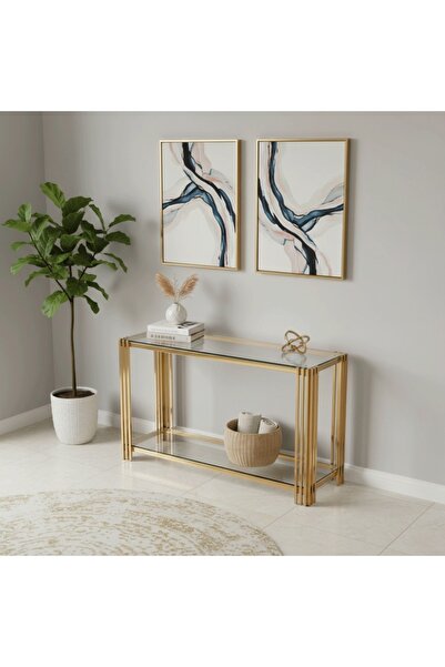 DEC4 Elegant glass and steel console with a modern design