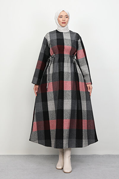 Lamia Giyim Yelda Kaşe Elbise Siyah