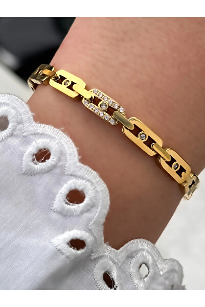 FERRO Yellow Steel Handcuff Cord Crystal Stone Women's Bracelet Frjw100201-B ...