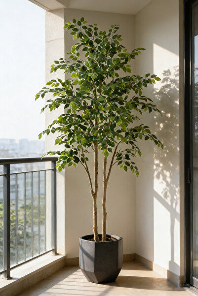 dida-cosmos شجرة بانيان اصطناعية بطول 180 سم لغرفة المعيشة والشرفة والممر وال...