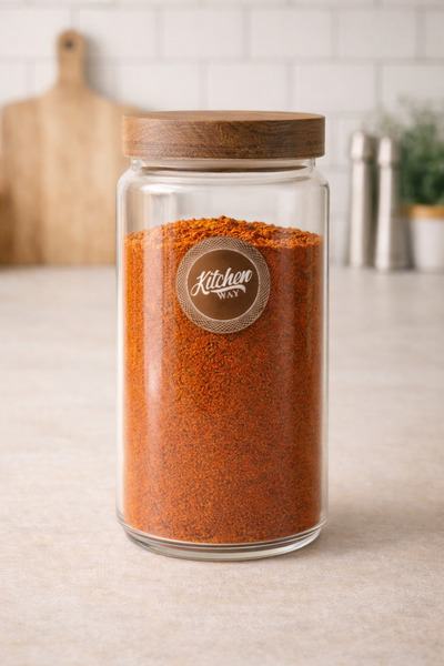 Kitchen Way Acacia Gasket Lid Borosilicate 1000ml Jar Kw-785