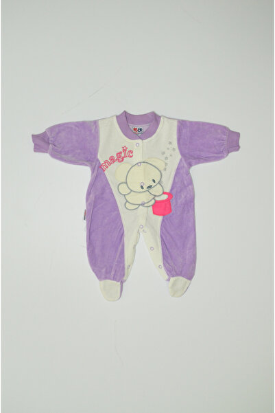 Baby Slon Kids Clup Kışlık kadife sihirbaz nakışlı full çıtçıt kapamalı patik...