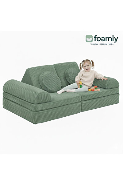 foamly PUZZLE Fitilli Kadife Modüler Çocuk Oyun Minderi Ve Kanepesi Tamamen S...