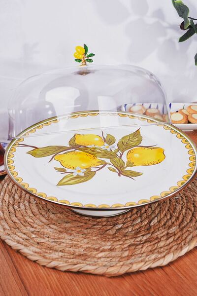 YONCA ART CONCEPT MİSS BETTY LİNDA AYAKLI 30 CM EMAYE KEK FANUSU