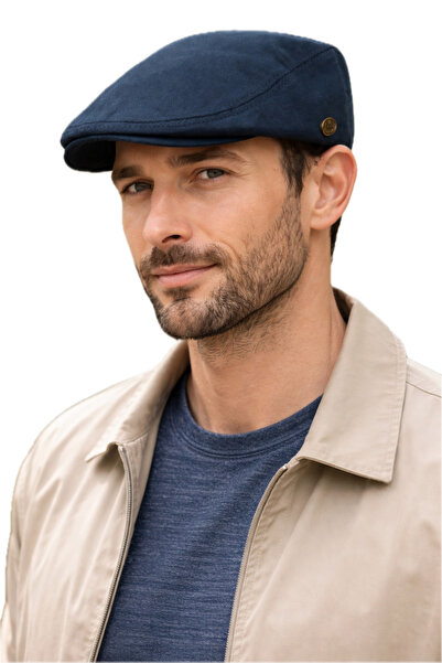 CosmoOutlet Men's Navy Blue London Flat Model Summer Fabric Stylish and Moder...