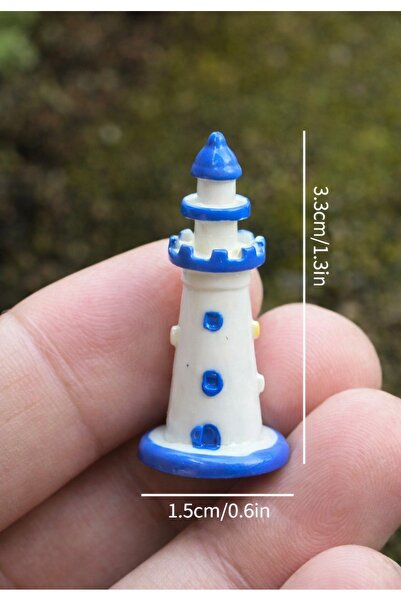 Yerli Deniz Feneri Kulesi Obje Teraryum&Sukulent& Diorama Dekoru