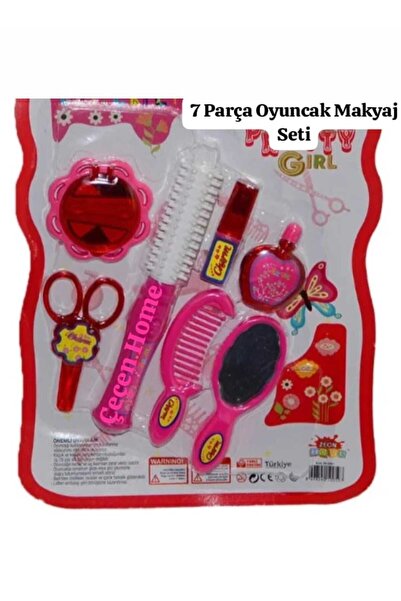 ÇEÇEN HOME Kız Çocuk Oyuncak Güzellik Seti 7 Parça Oyuncak Makyaj Seti Kız Ço...