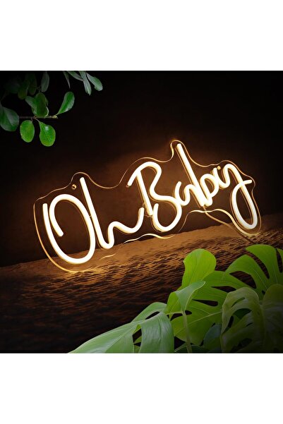 Slasa Oh Baby Neon Sign LED 55x26 cm – Baby Shower & Nursery Wall Decor