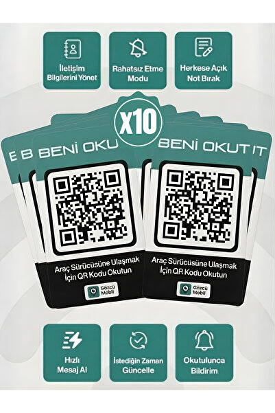 Gözcü Mobil 10 قطع من أرقام QR غير المُرقمة، أرقام مخفية للجيل الجديد من السي...