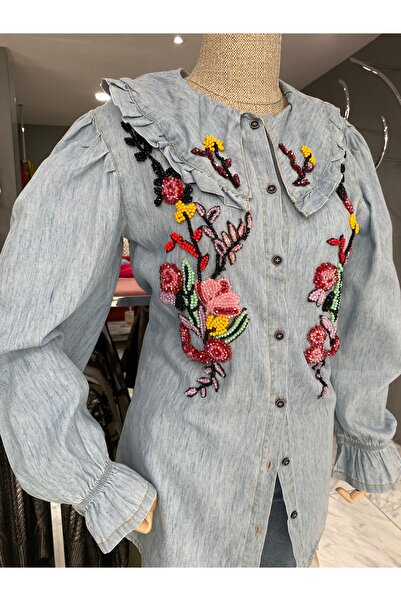 MODA Kristal taş işli vintage gömlek