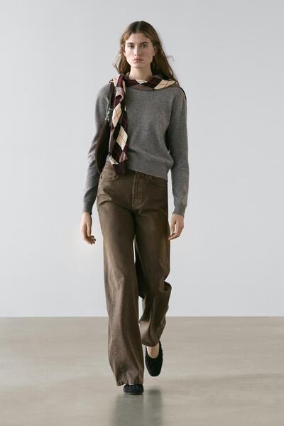 Massimo Dutti Geniş paça jean