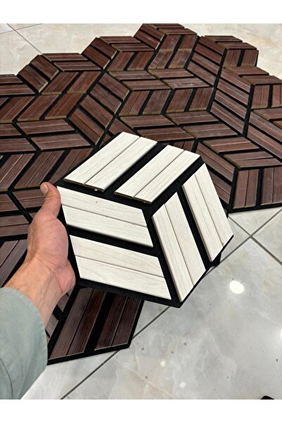 KOLAY DROP 3 Boyutlu Altıgen Akustik Duvar Paneli MDF Ahşap Siyah Keçeli 15-2...