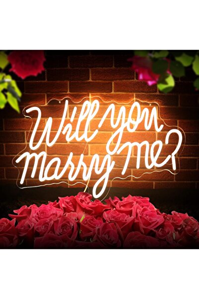 Slasa Will You Marry Me Neon Sign LED 55x35 cm – Proposal, Wedding & Room Decor