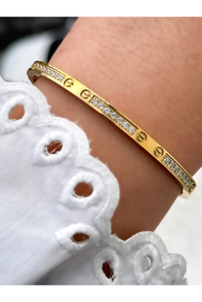 FERRO Yellow Steel Handcuff Cord Crystal Stone Women's Bracelet Frjw10031A-B ...