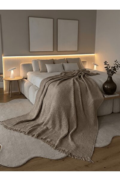 Nuriye Kocakaplan Waffle Extra Soft Dokulu Modal Pamuk Battaniye – 150x230 cm