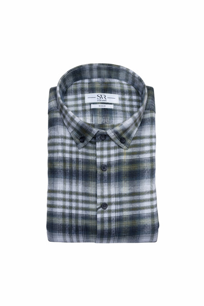 SÜVARİ RAHAT KALIP PAMUKLU EKOSE DESENLİ ODUNCU GÖMLEĞİ