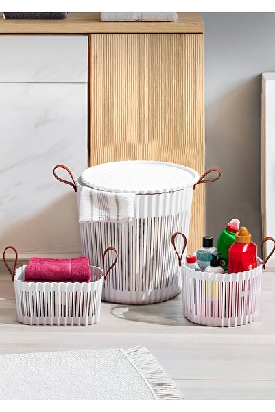 Sungroup FLEXION Λευκό Σετ Καλαθιών 3 Τεμαχίων - Οργανωτής Κουζίνας Μπάνιου, ...