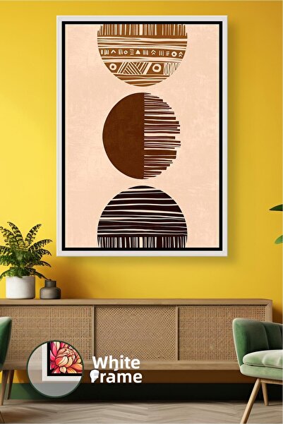 KOSS Dijital Forme circulare boeme, pictură pe pânză înrămată, care oferă un ...