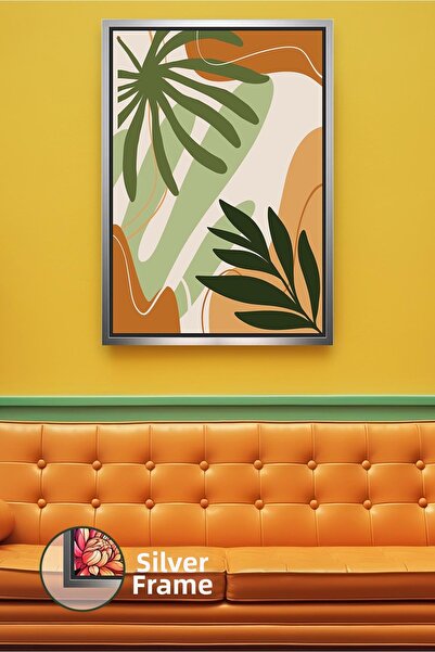 KOSS Dijital Pictură modernă pe pânză înrămată, cu formă de frunze de artă bo...