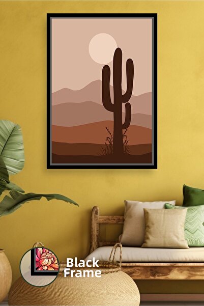 KOSS Dijital Model de cactus cu tematică boemă deșert, în tonuri naturale, pe...