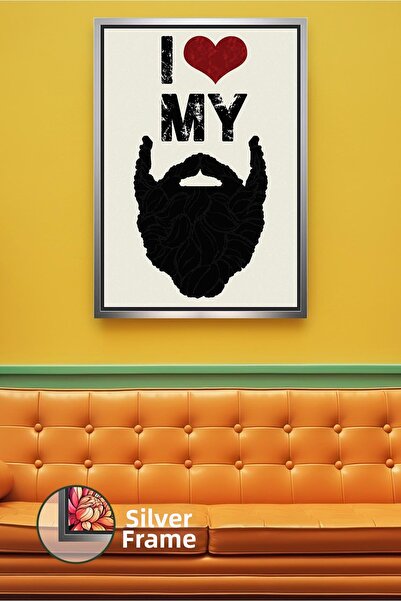 KOSS Dijital Decor de perete cu figură de bărbat cu barbă, pictură pe pânză î...