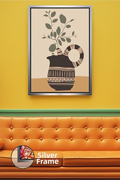 KOSS Dijital Decor de perete boem cu model etnic de vază și figuri de frunze,...