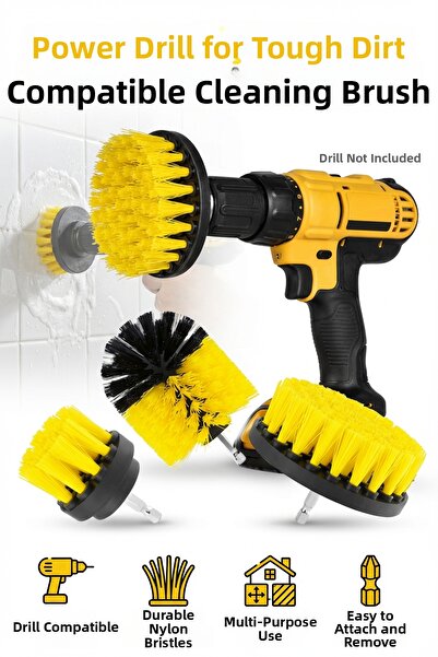 DEMPOWER 3 قطع لقم مثقاب - مجموعة فرشاة تنظيف الحمام وحوض الاستحمام وكابينة ا...