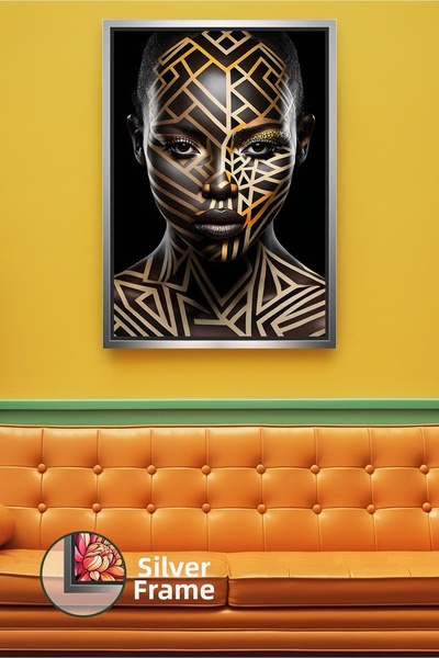 KOSS Dijital Pictură pe pânză cu model auriu pentru femei, decorare de perete...