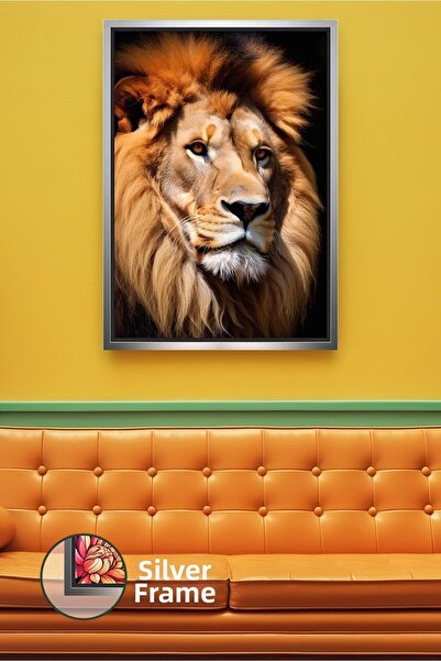 KOSS Dijital Decor de perete cu figură de leu Pictură cu tematică animală pen...