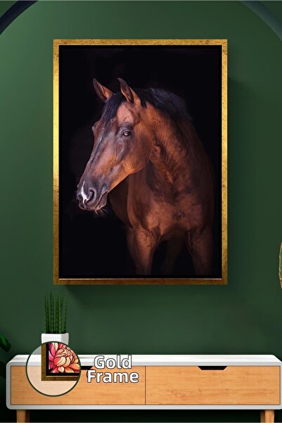 KOSS Dijital Pictură pe pânză cu portret de cal maro, cu tema putere naturală...