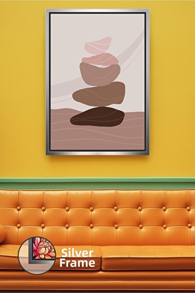 KOSS Dijital Pictură de perete cu decor zen cu pila de piatră, în stil boem m...