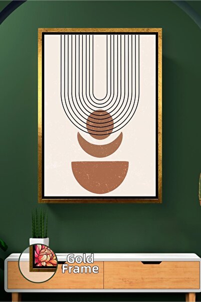 KOSS Dijital Decor de perete cu pictură pe pânză în stil boho cu forme liniar...