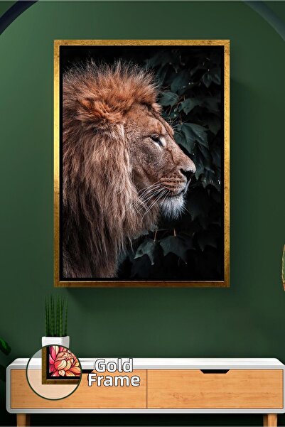 KOSS Dijital Pictură pe pânză înrămată cu model de leu, cu tematică animală, ...