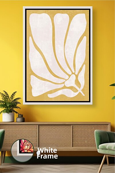 KOSS Dijital Decor de perete boem cu model de flori în tonuri galbene crem, p...