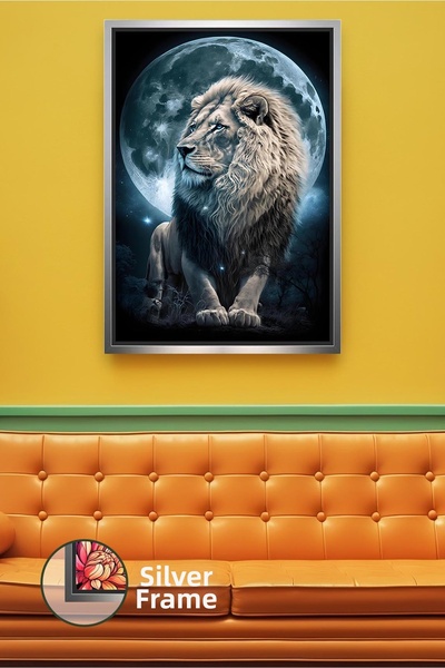 KOSS Dijital Φιγούρα λιονταριού κάτω από το φως του φεγγαριού Νυχτερινό θέμα ...