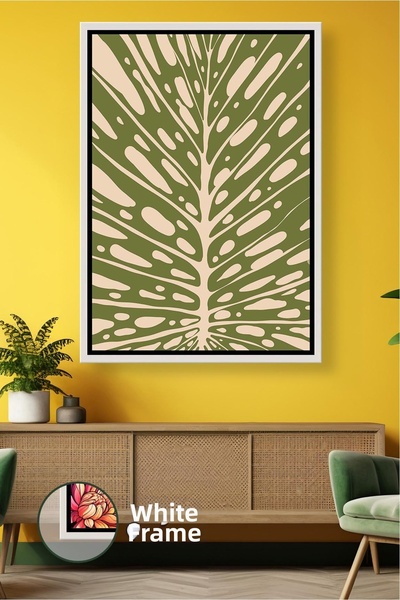 KOSS Dijital Pictură murală cu model de frunze tropicale verzi, decorare boho...