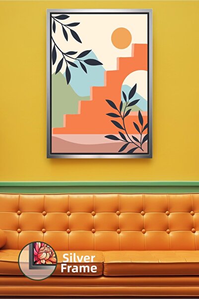 KOSS Dijital Scări abstracte, frunze colorate, decor de perete în stil boho, ...