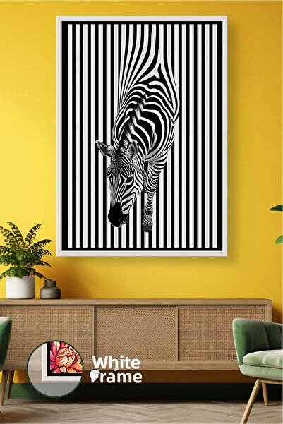 KOSS Dijital Pictură cu zebră alb-negru, în dungi, figură modernă de animal, ...