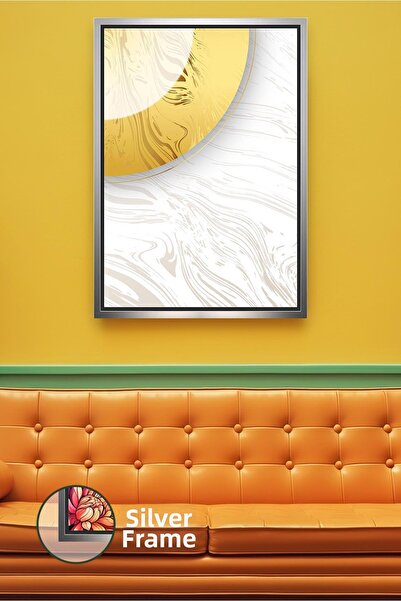 KOSS Dijital Μοντέρνα αφηρημένη γεωμετρική ζωγραφική τοίχων σε μπεζ και κίτρι...