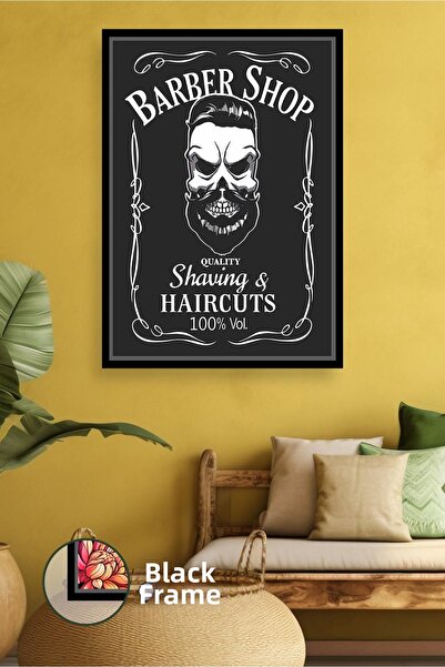 KOSS Dijital Pictură de perete cu figură de craniu de frizer, pictură decorat...