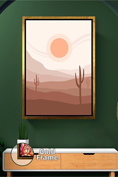 KOSS Dijital Десертен пейзаж Стена изкуство Кактус и слънце-тема Бохемиски ин...