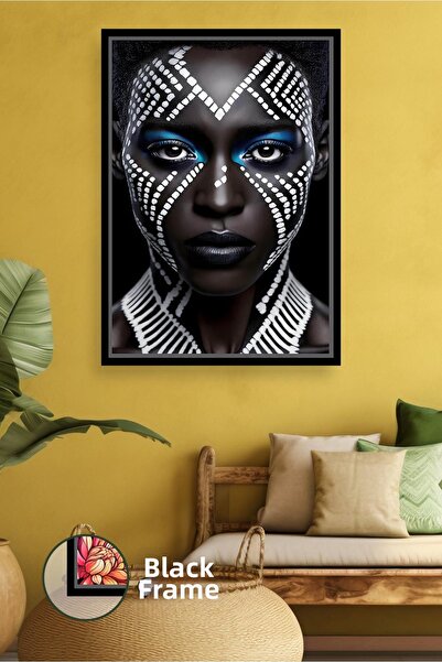 KOSS Dijital Ασπρόμαυρη διακόσμηση τοίχου με γυναικείο πρόσωπο Έντονο στυλ Πί...