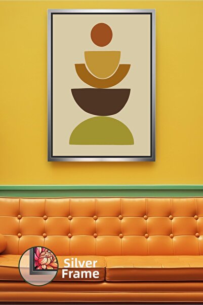 KOSS Dijital Decor de perete cu pictură pe pânză în stil bohemian, cu forme r...