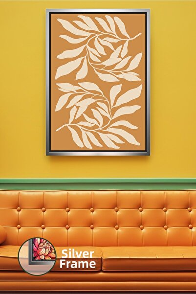 KOSS Dijital Decor de perete boem cu model de frunze bej, ton natural, design...