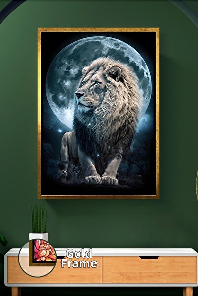 KOSS Dijital Φιγούρα λιονταριού κάτω από το φως του φεγγαριού Νυχτερινό θέμα ...