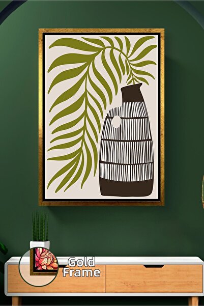 KOSS Dijital Vază boemă cu model de frunze, decor de perete în stil boho, pic...