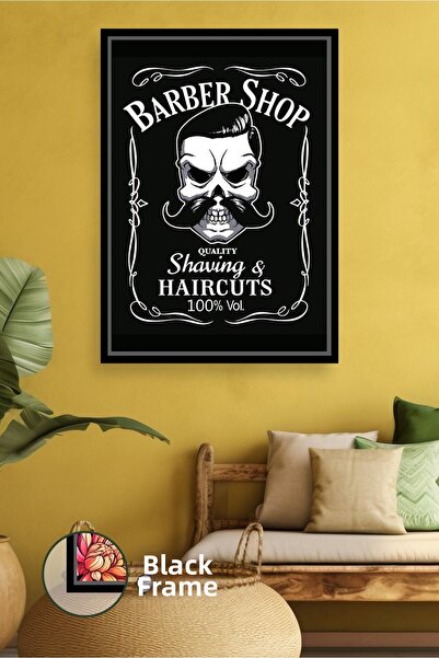 KOSS Dijital Εικόνα σε καμβά με κορνίζα για ανδρικά κομμωτήρια και κουρεία με...