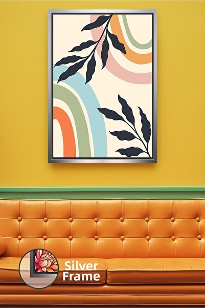 KOSS Dijital Decor de perete în stil boho cu model de frunze colorate curcube...