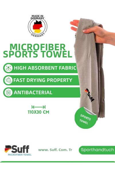 Suff Sporthandtuch Sport Cloth Laser Cut 110X30 |   Fitness Equipment and Sweat Cleaning Cloth - Gray