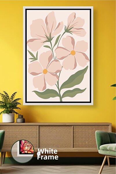 KOSS Dijital Pictură de perete în stil boho cu model de flori în ton de pudră...